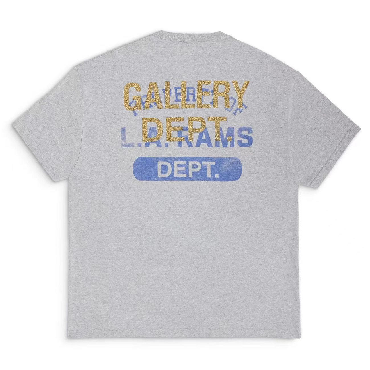 Gallery Dept X La Rams Color Block Tee Rams Co Branded Old Print Contrast Short Sleeve T Shirt (2) - newkick.cc